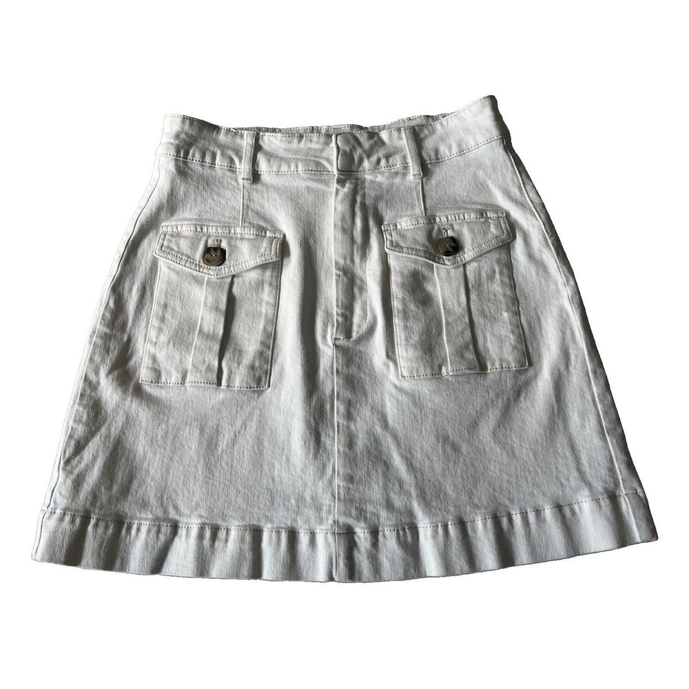 Ted Baker Erika Denim White Mini Skirt Size 4